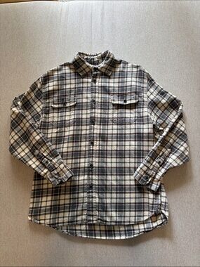 Jachs Plaid Button-Down Shirt in Cream and Brown